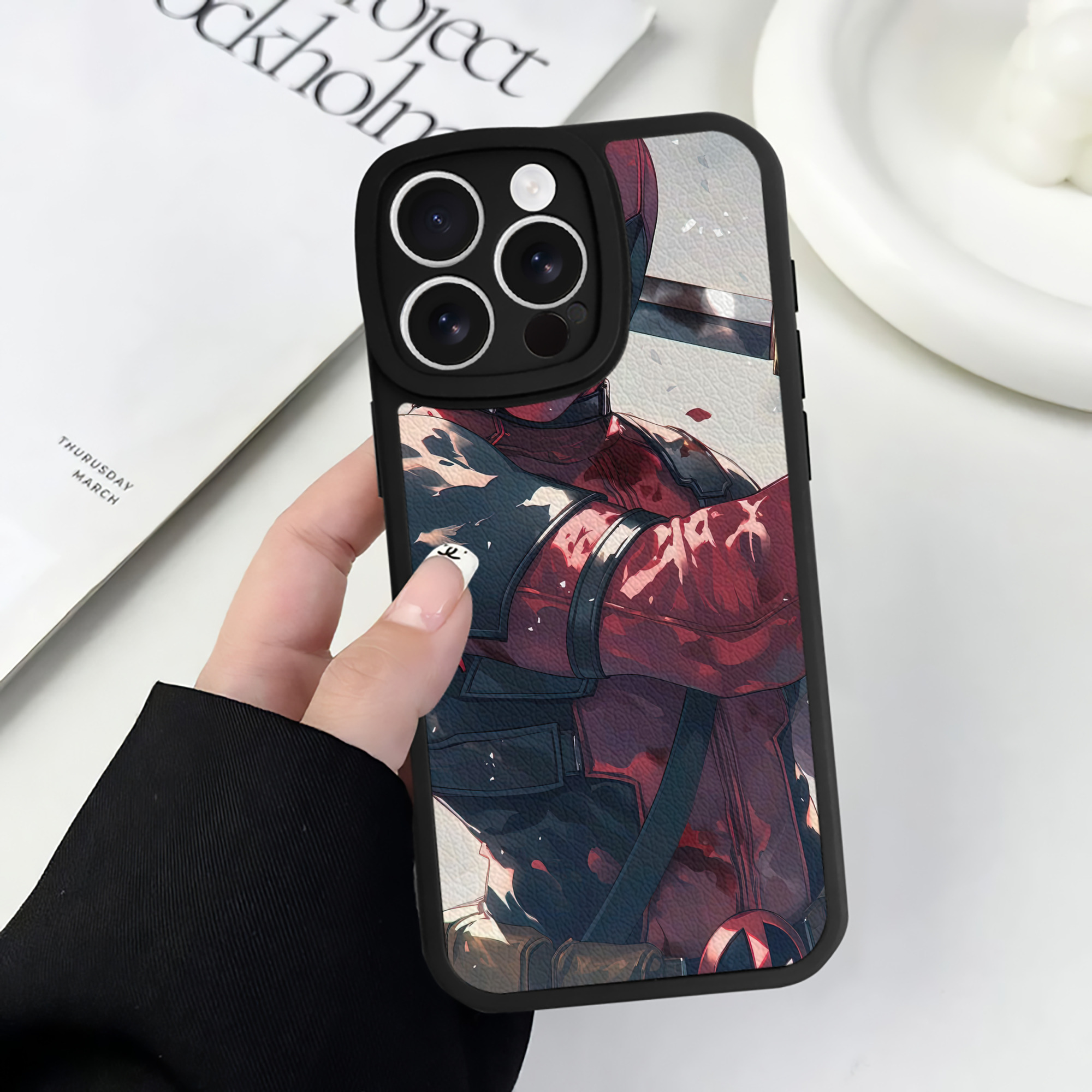 （画像用） Deadpool デッドプール 【iPhone 16シリーズ対応】シリコンスマホケース（レザー調） 材質：シリコン